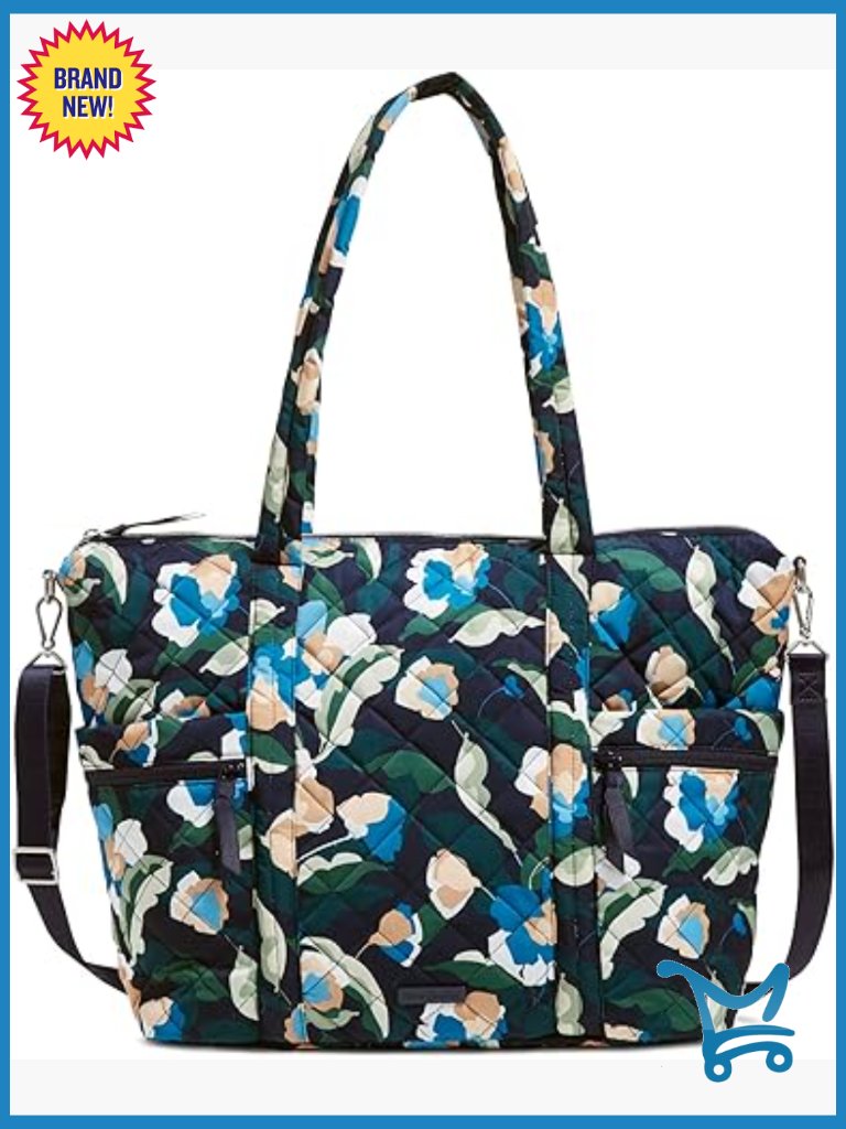 Large Multi-Strap Tote Bag, Performance Twill, Adjustable Crossbody, 7 Pockets